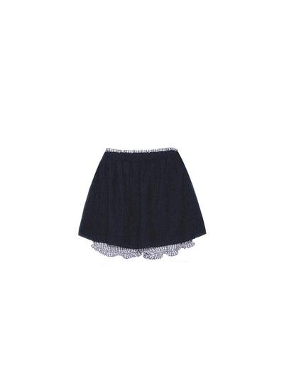 Fake Two-piece Plaid Top/Shorts FRA0340