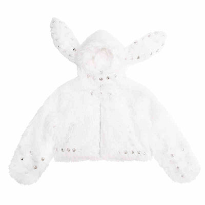 Rivet Rabbit Ear Fur Short Jacket CFI0068