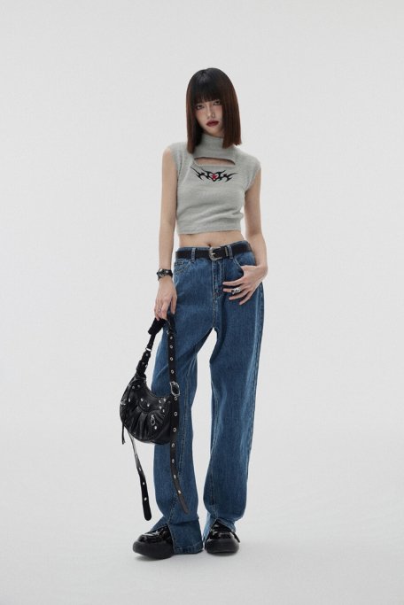 Enyceエニーチェベロアノースリーブトップスy2kグランジレトロ Y2Kノースリーブニット KIN0025 – Young Social Club.