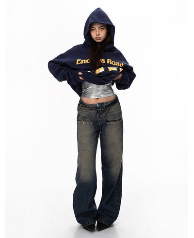 Front And Back Printed American Velvet Sweatshirt Versatile Hoodie BLA0100