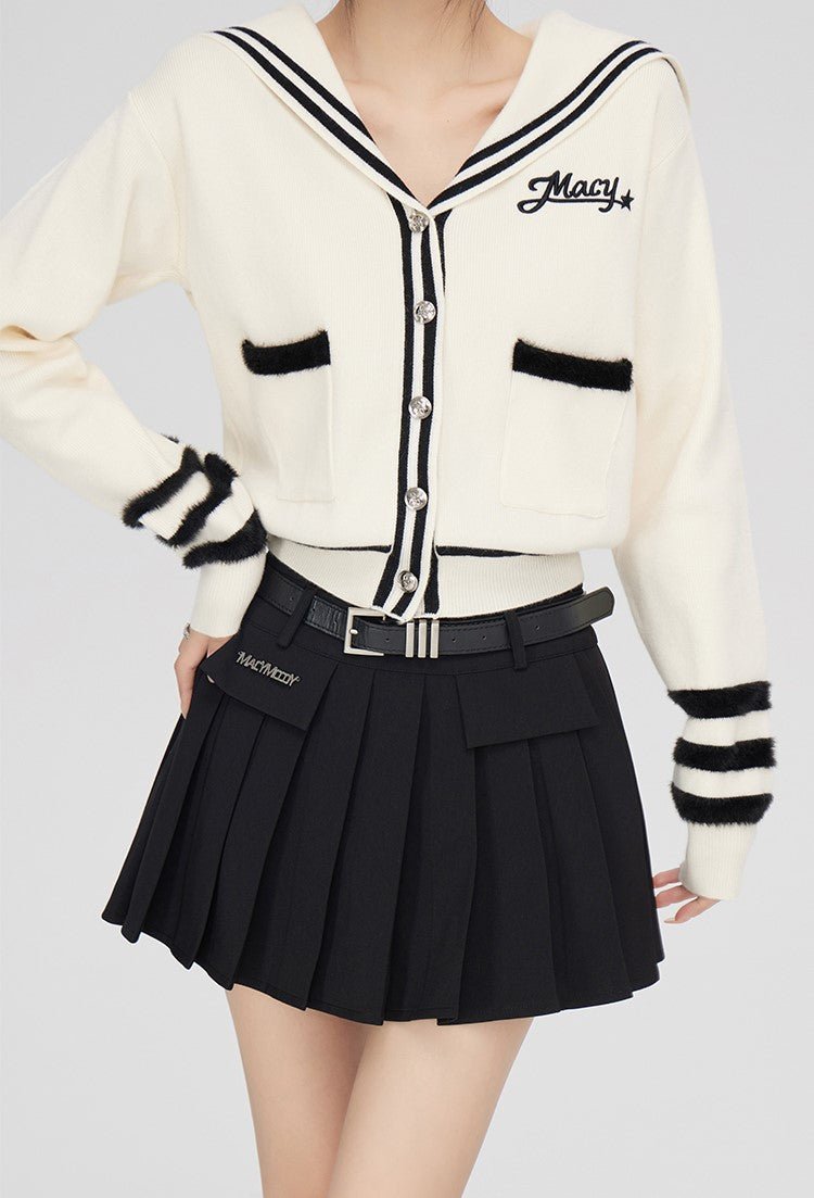High-waisted A-line Pleated Skirt MAC0025