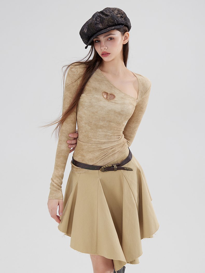 Trendy Irregular Hem Skirt WOO0046