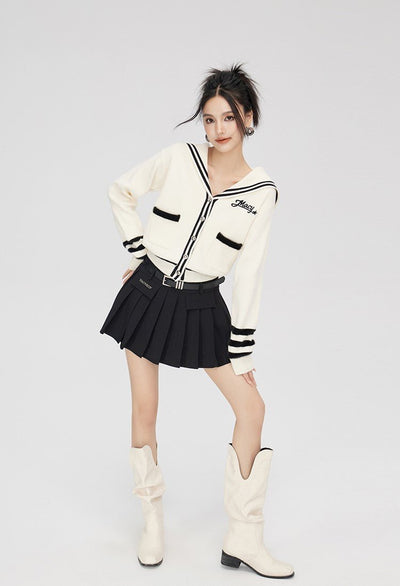 High-waisted A-line Pleated Skirt MAC0025