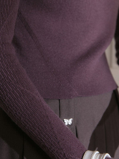Practical Wear Matching Sleeve Woolen Top COT0009