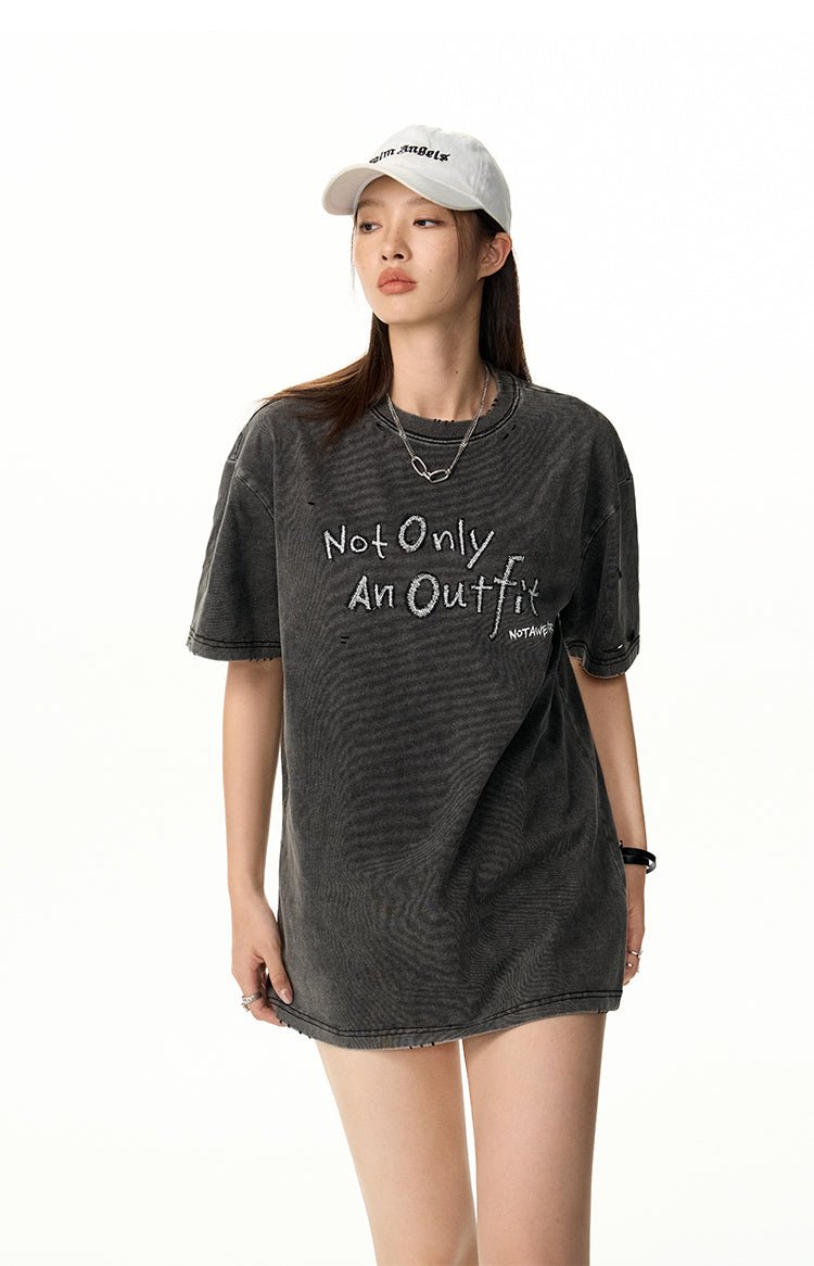 刺繍デザインカラールーズTシャツ NOT0084