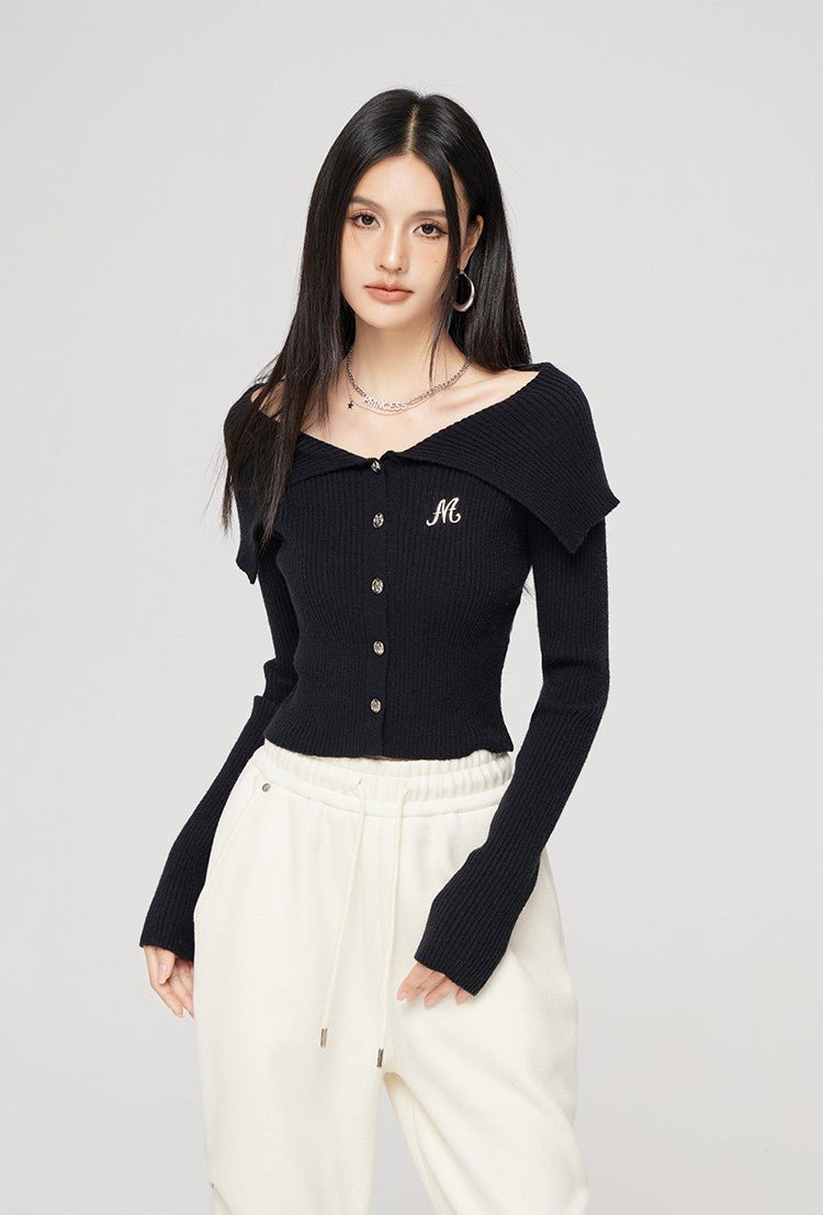 Lapel Slimming Bottoming Knitted Sweater MAC0012