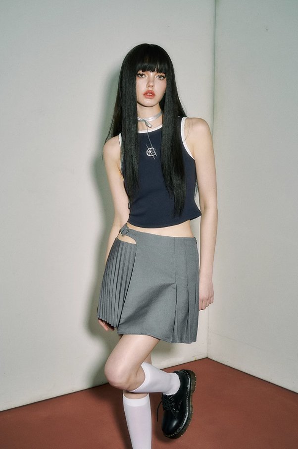 アメリカンプレッピースタイルプリーツスカート KIN0033 – Young