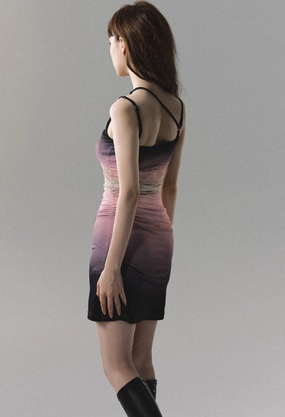 Niche Romantic Oil Painting Style Suspender Dress OAK0021