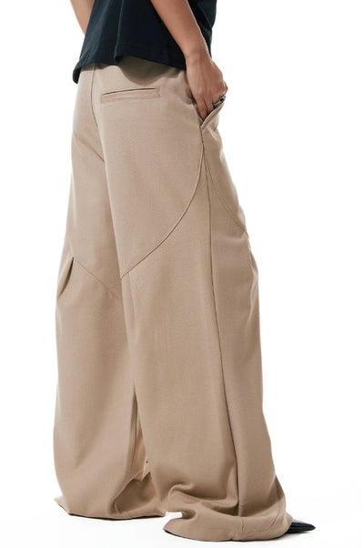 Original pleated design wide straight pants FUN0028