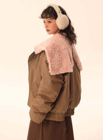 Fur Hooded Leather Down Jacket EZE0128