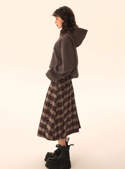 Vintage Checked Pleated Skirt EZE0137