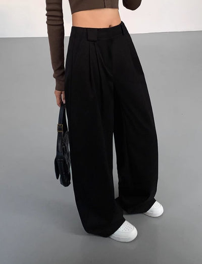 Street High-waisted Wide-leg Casual Trousers OUS0015