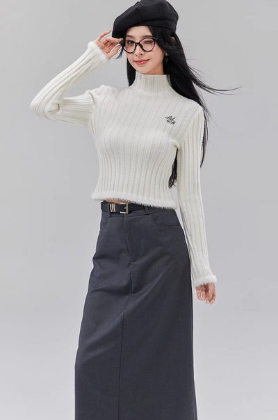 Turtleneck Stretch Slim Knitted Sweater LAC0127
