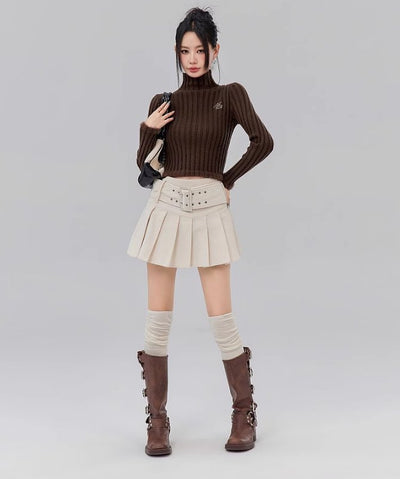 Turtleneck Stretch Slim Knitted Sweater LAC0127