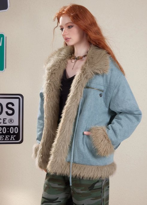 American retro cotton denim jacket WOO0031