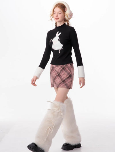 American Retro High Waist Slim Plaid Skirt ZIZ0035