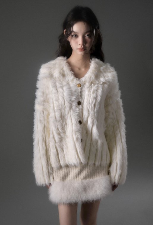 Long hair knit girly cardigan jacket SAL0009