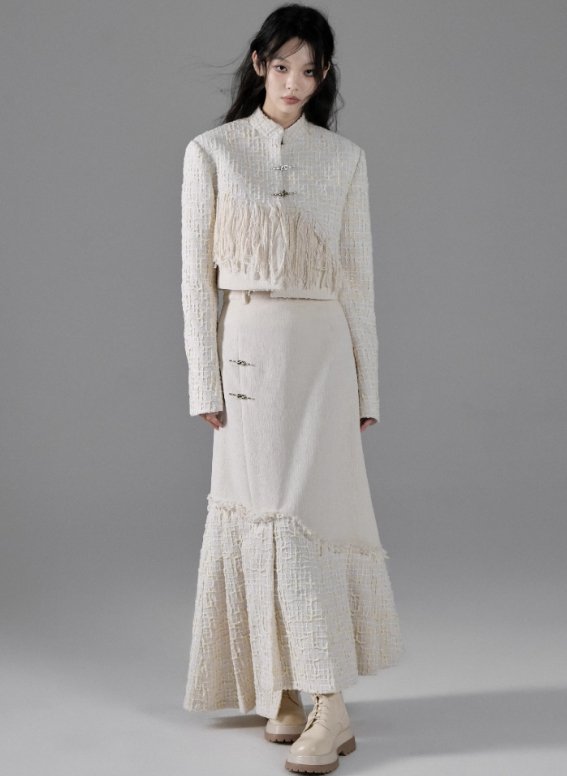 Asymmetrical hem lace long skirt SAL0016