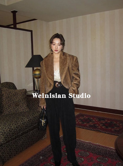 Suit Silhouette Eco Fur Short Jacket WEI0001