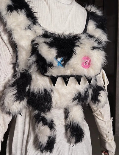 Rabbit Monster Patent Fur Two-Purpose Bag CFI0008