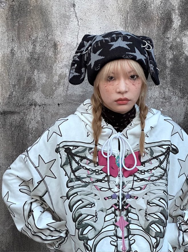 Rebellious Rabbit Five-Pointed Star Knitted Hat CFI0017 – Young Social ...