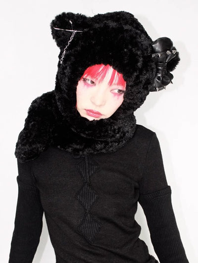 Punk Kitty Plush Scarf Hat CFI0030