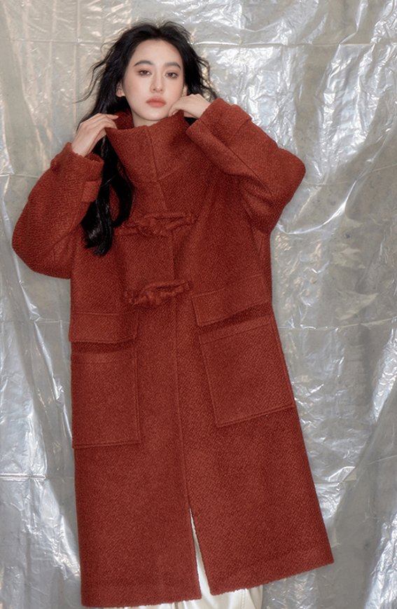 2-way Collar Wool Mix Chinese Style Button Coat DID0082