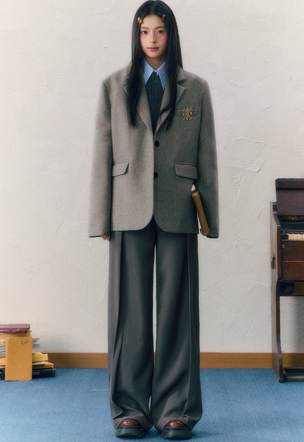 Wide Silhouette Wool Suit Jacket SHI0039