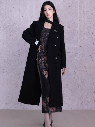 Wool Double-breasted Long Coat FRA0070