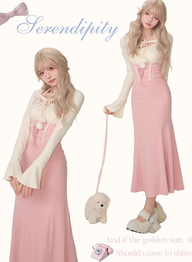 Strawberry Milk White Top/Pink Dress SER0002