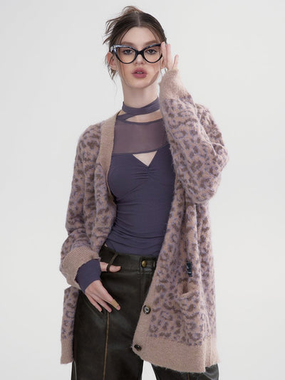 Mohair Loose Knitted Cardigan WOO0061