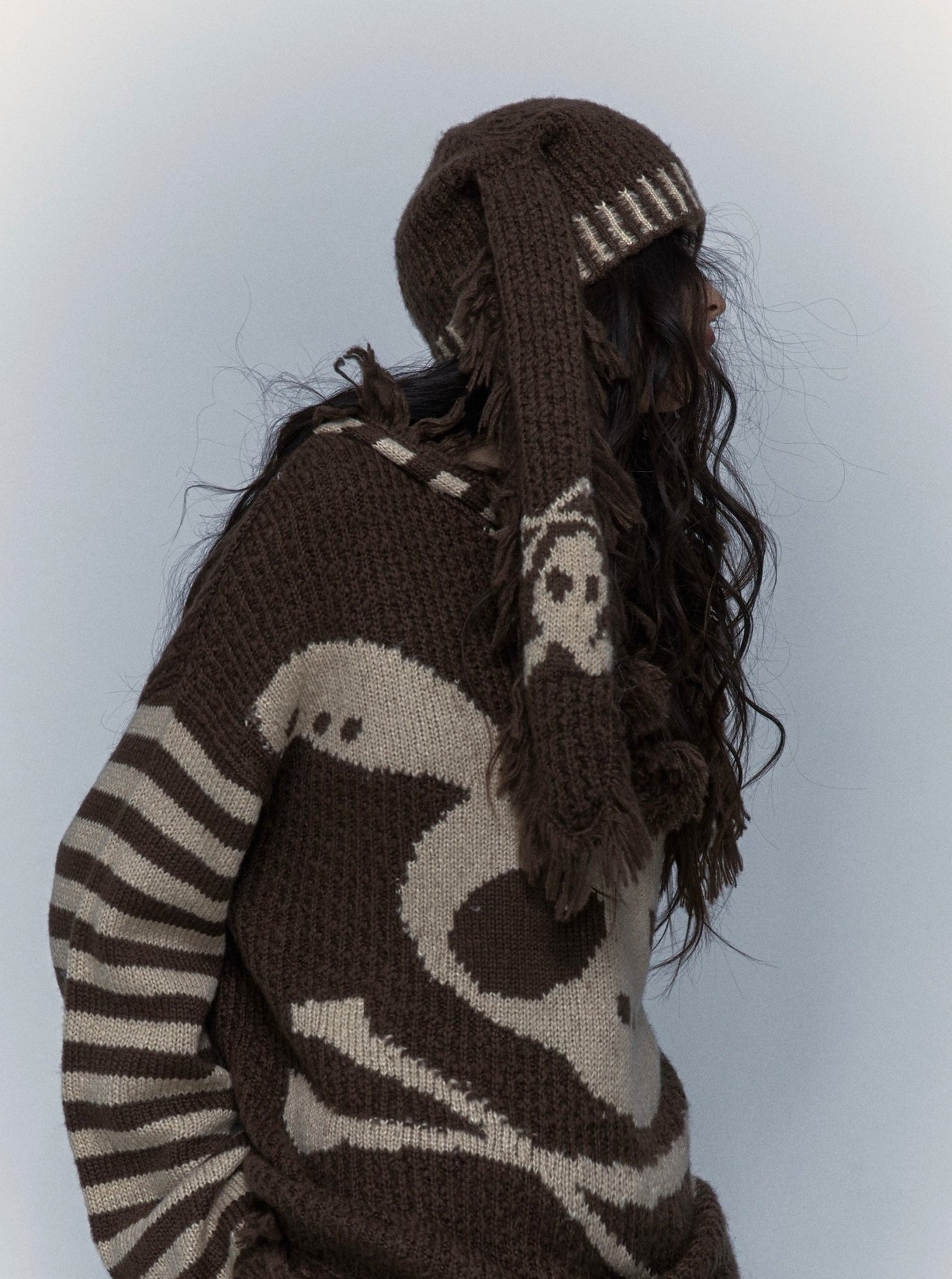 Punk Playful Rabbit Ear Knitted Hat NOR0025