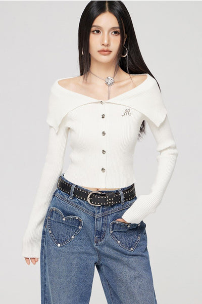Lapel Slimming Bottoming Knitted Sweater MAC0012