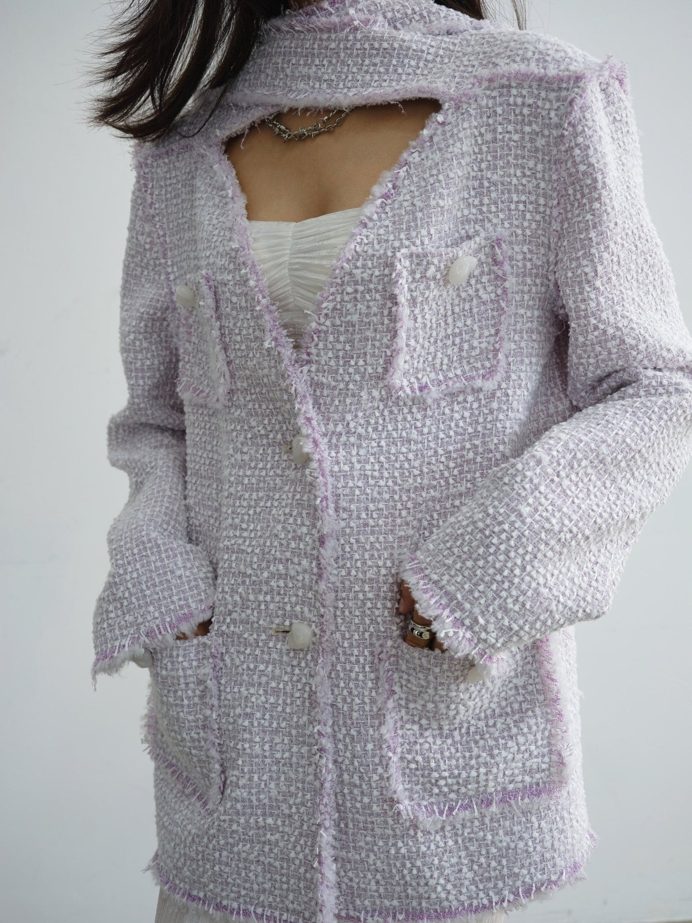 Pink And Purple Small Fragrance Style Jacket JNY0080
