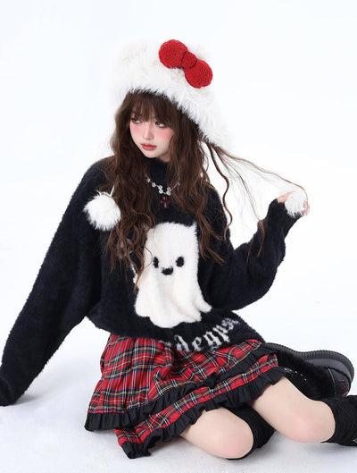 Little Ghost Funny Loose Soft Versatile Sweater CRA0017