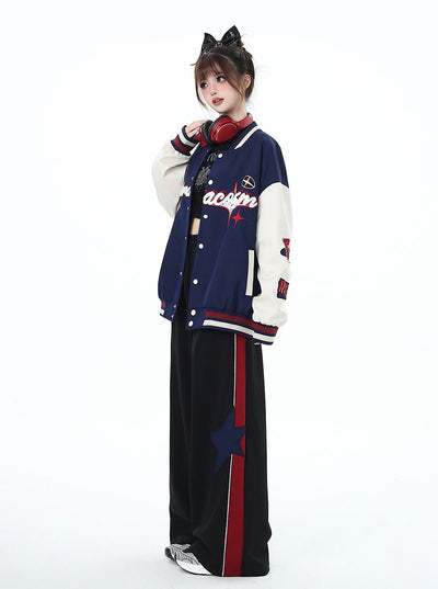 Street Retro Baseball Uniform Loose Versatile Jacket/Skirt CRA0028