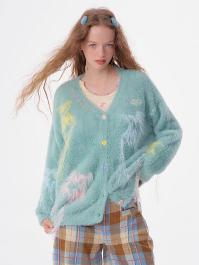 Soft And Lazy Style Star Tassel Wool Sweater Cardigan ZIZ0004