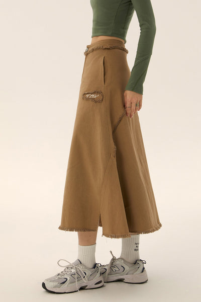 A-Line Midi Denim Skirt EZE0110