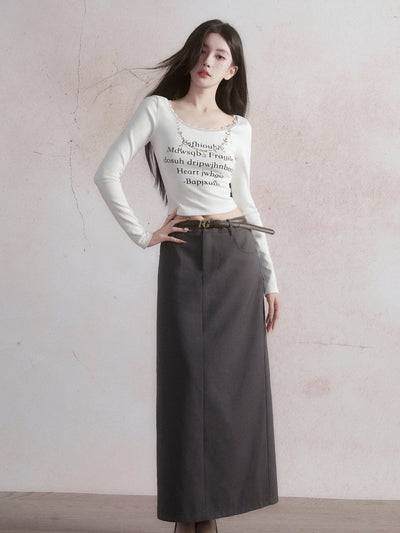 Straight Silhouette Suit Long Skirt FRA0041