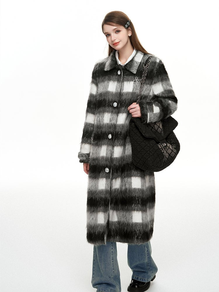 Monotone Checked Wool Coat SPE0008