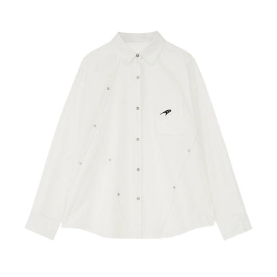White shirt with studded design 2 different lengths MAM0012