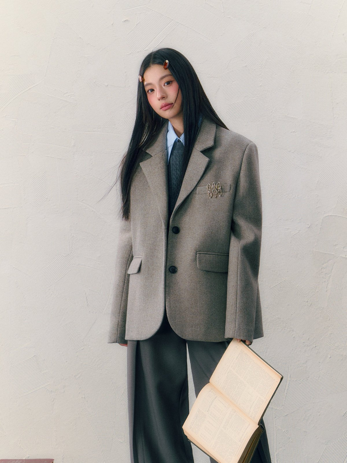 Wide Silhouette Wool Suit Jacket SHI0039