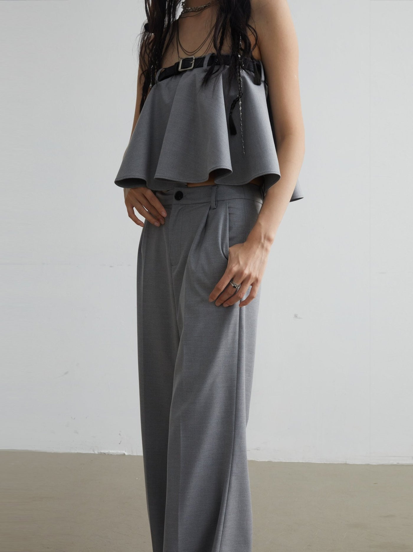 Wide Straight Pant with Skirt JNY0075