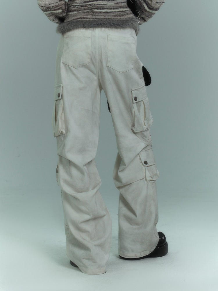 【HI FI FNK】Arrange Cargo Wide Pants cargo-pants-high-waisted-full-