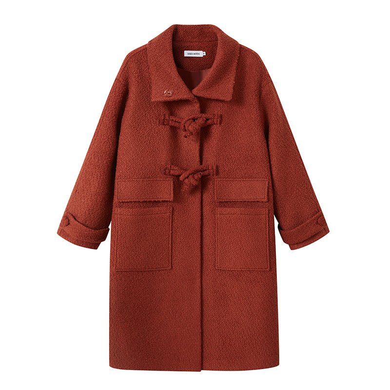 2-way Collar Wool Mix Chinese Style Button Coat DID0082