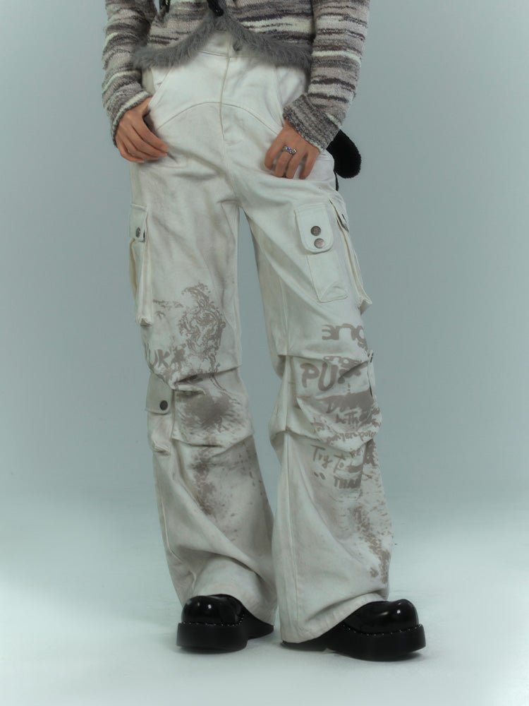Wide-Leg Cargo Pants KIN0097 – Young Social Club.
