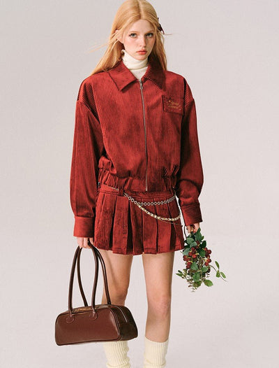 Red Christmas Velvet Jacket/Skirt GRO0027