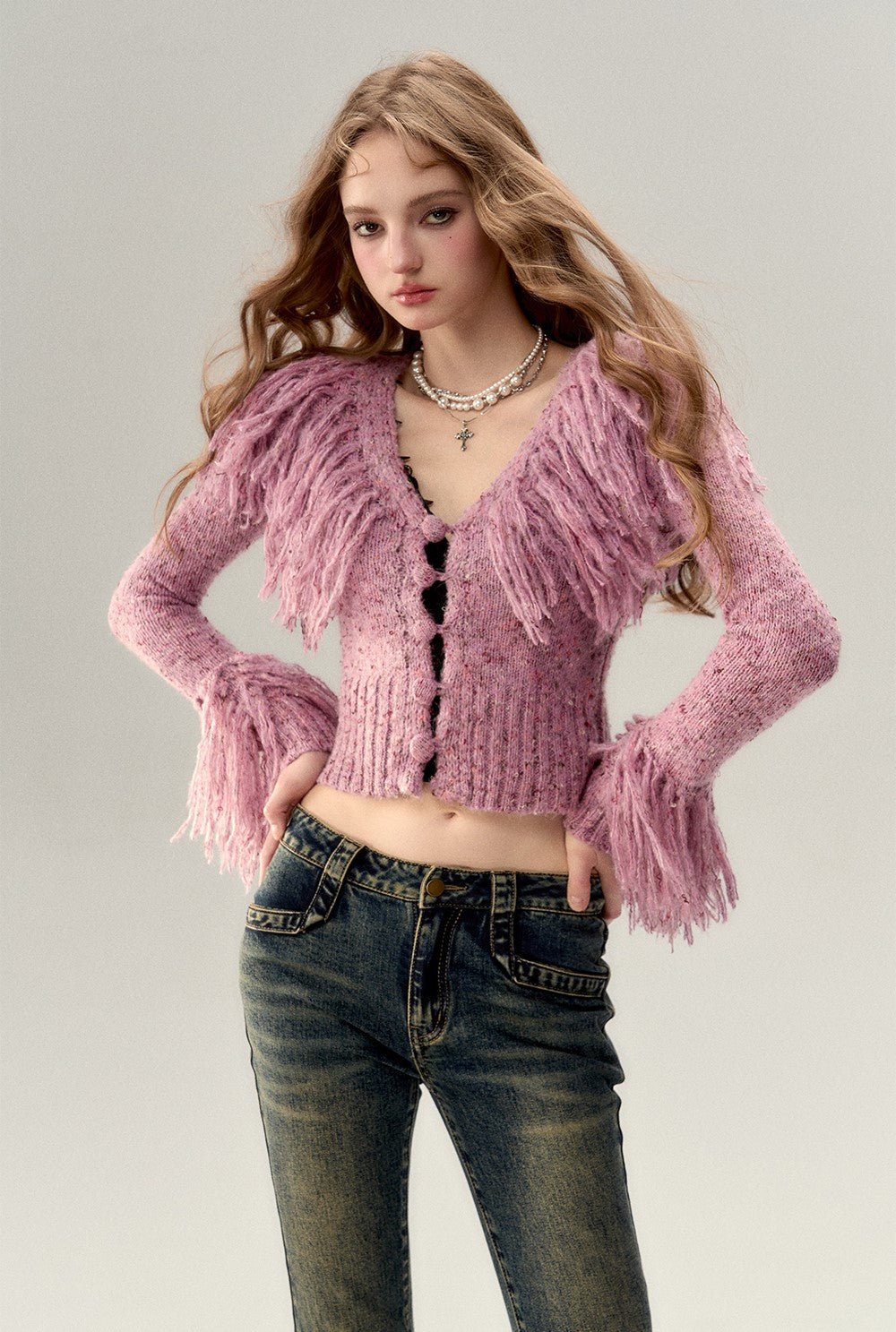 Tassel Colorful Knit Sweater Cardigan VIA0015