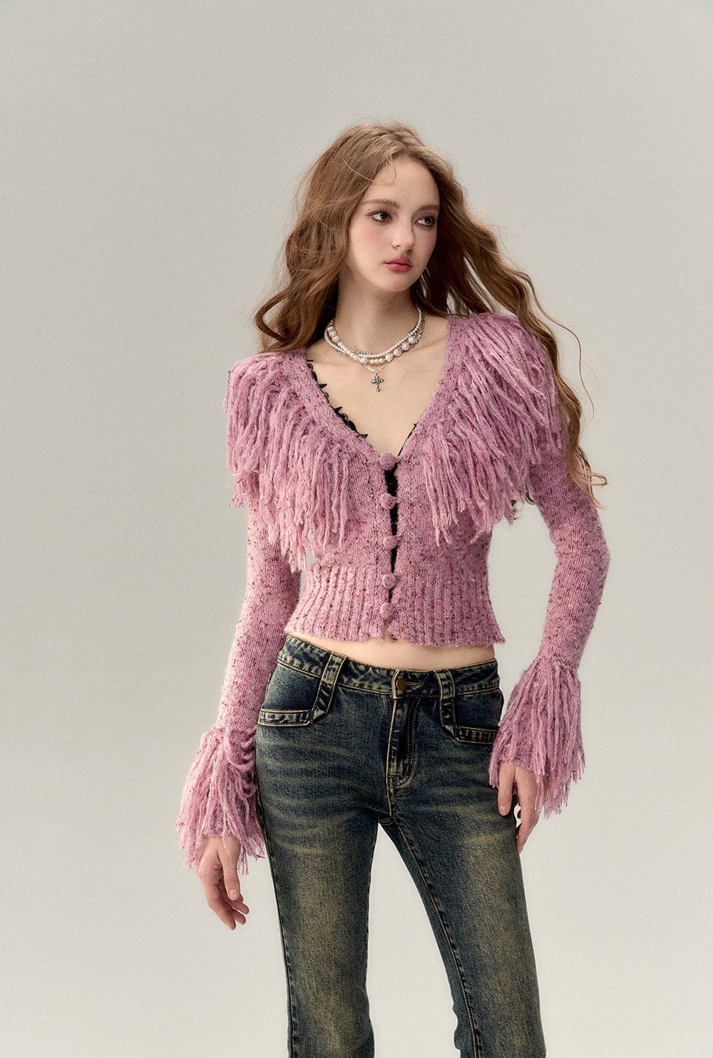 Tassel Colorful Knit Sweater Cardigan VIA0015