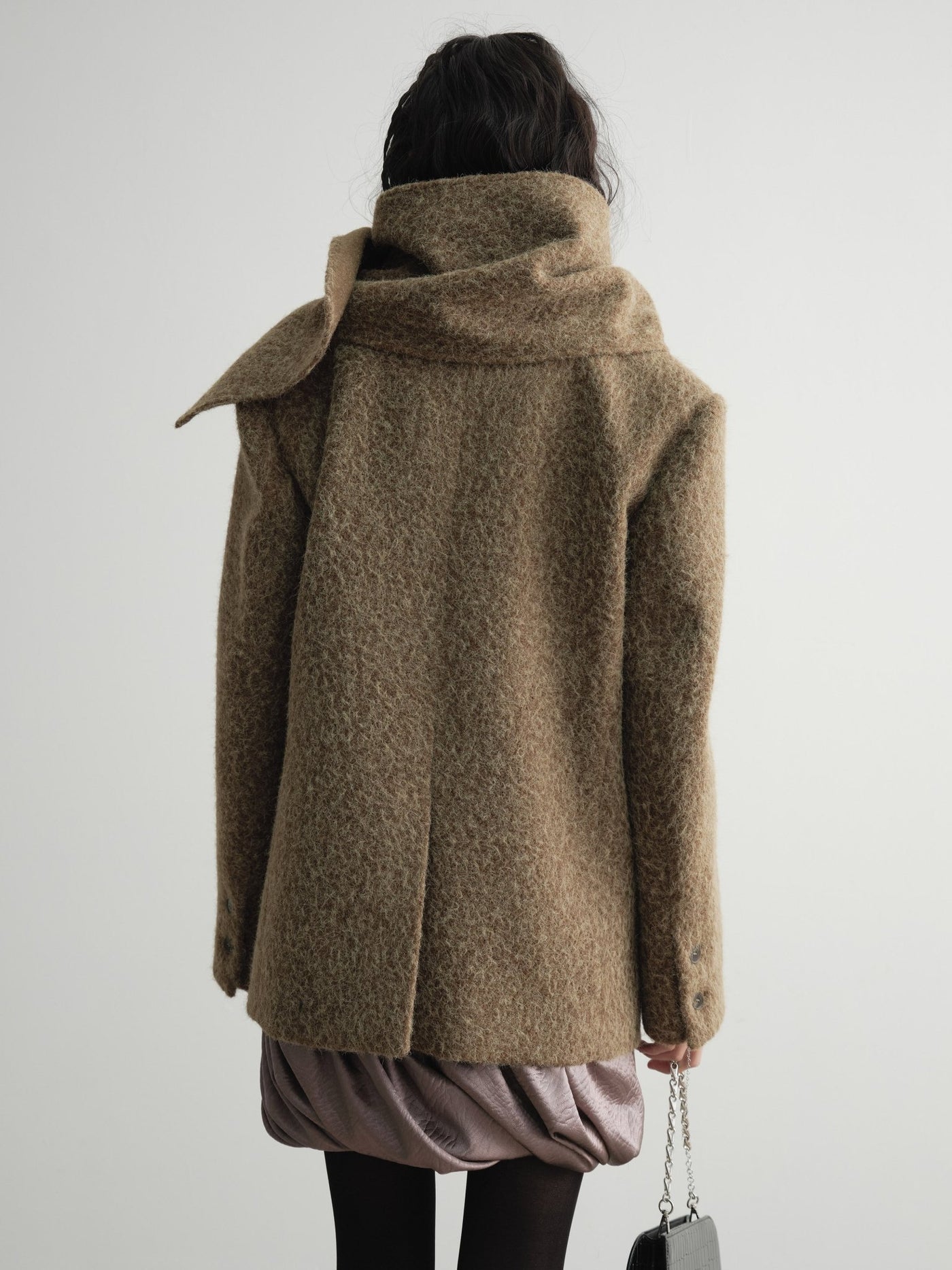 Detachable Two-piece Scarf woolen Blazer JNY0101